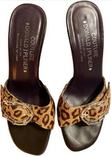 Load image into Gallery viewer, 00s Iconic 50s Rockabilly Animal Print Slides Pumps By Donald J Pliner Couture