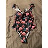 Load image into Gallery viewer, 00’s does 80's One Piece Flamingo Ruffle Swimsuit by Halara