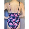 Load image into Gallery viewer, 00’s does 80's One Piece Flamingo Ruffle Swimsuit by Halara