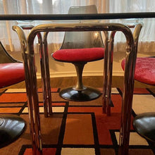 Load image into Gallery viewer, RARE Mid Century Chromcraft tubular chrome base OCTAGON Glass top dining table