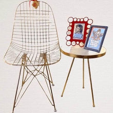 Load image into Gallery viewer, Gold/marble inspired top side table that coordinates well w/Hollywood regency mcm vintage