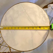 Load image into Gallery viewer, Gold/marble inspired top side table that coordinates well w/Hollywood regency mcm vintage