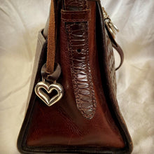 Load image into Gallery viewer, 1990’s Brighton C216279 Mahogany woven leather/Crocodile shoulder bag . Authentic BRIGHTON