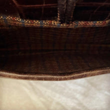 Load image into Gallery viewer, 1990’s Brighton C216279 Mahogany woven leather/Crocodile shoulder bag . Authentic BRIGHTON