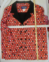 Load image into Gallery viewer, 70s/80s Interesting Asian Inspired Blazer/skirt Suit Nancy II women’s black, red and white, polyester skirt suit