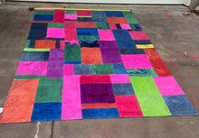 Load image into Gallery viewer, Gorgeous boho vintage mcm handmade 80 x118 one of a kind area rug.
