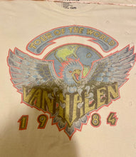 Load image into Gallery viewer, Van Halen Official World Tour 1984 distressed vintage style unisex band tee