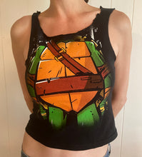 Load image into Gallery viewer, 1990’s Vintage Teenage Mutant Ninja Turtles up-cycled crop top.