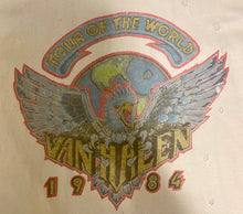 Load image into Gallery viewer, Van Halen Official World Tour 1984 distressed vintage style unisex band tee