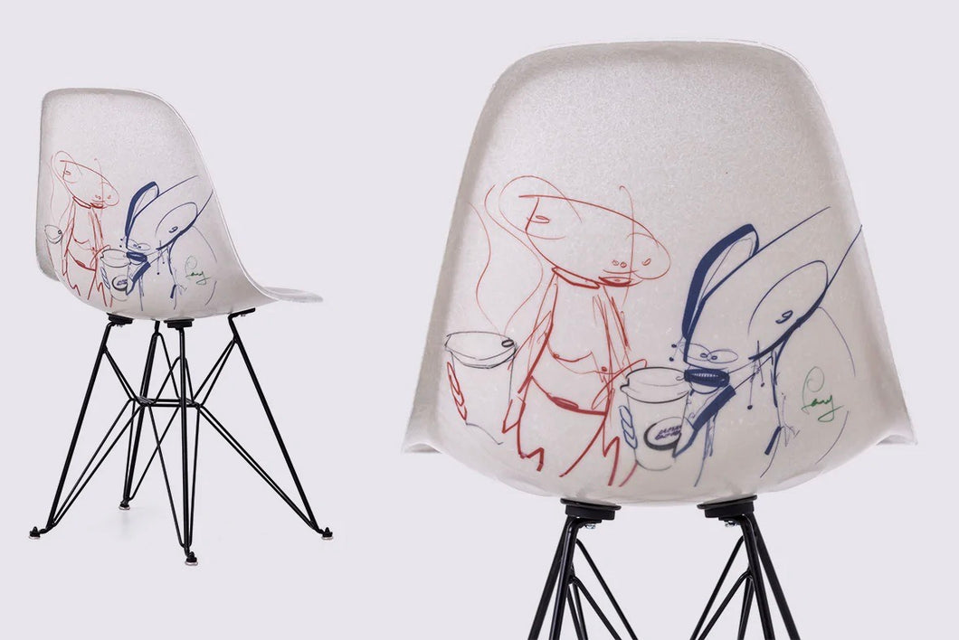 Futura Laboratories x Alchemist Art Cafe Custom Case Study Furniture® Eiffel Chair by Modernica
