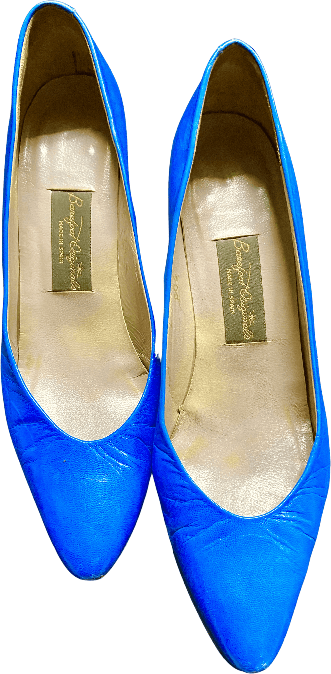 80’s Bright Blue Leather Heels by Barefoot Originals Made In Spain