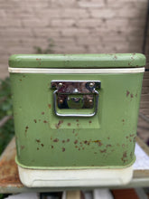 Load image into Gallery viewer, 1960’s Vintage Avocado Green Metal Cooler Gibson by Thermos Brand Picnic Ice Chest
