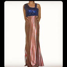 Load image into Gallery viewer, 4th of July/Statue of Liberty/Independence Day/Drag Queen/patriotic/USA Maxi Spandex Handmade dress
