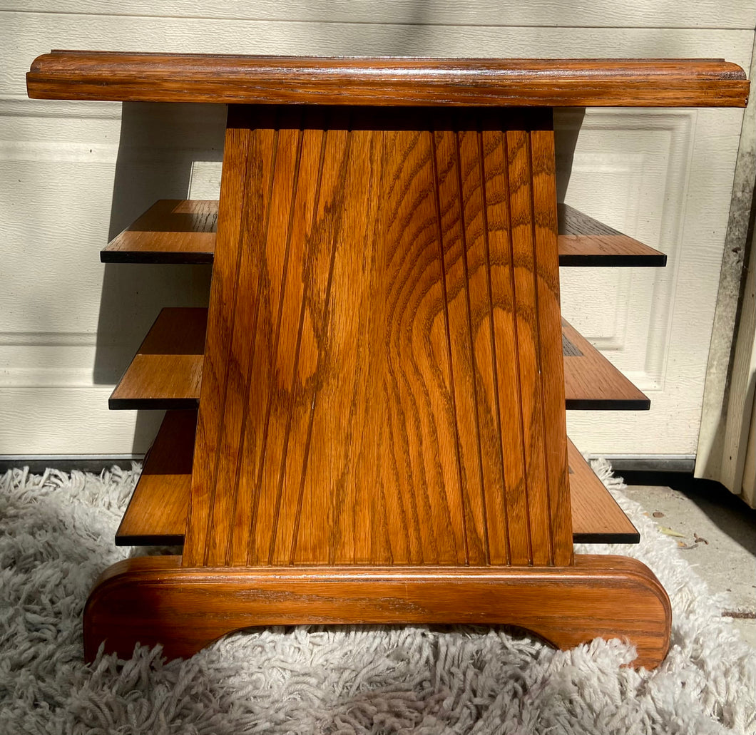 MCM Walnut Solid wood end/side table w/ custom removable inner top