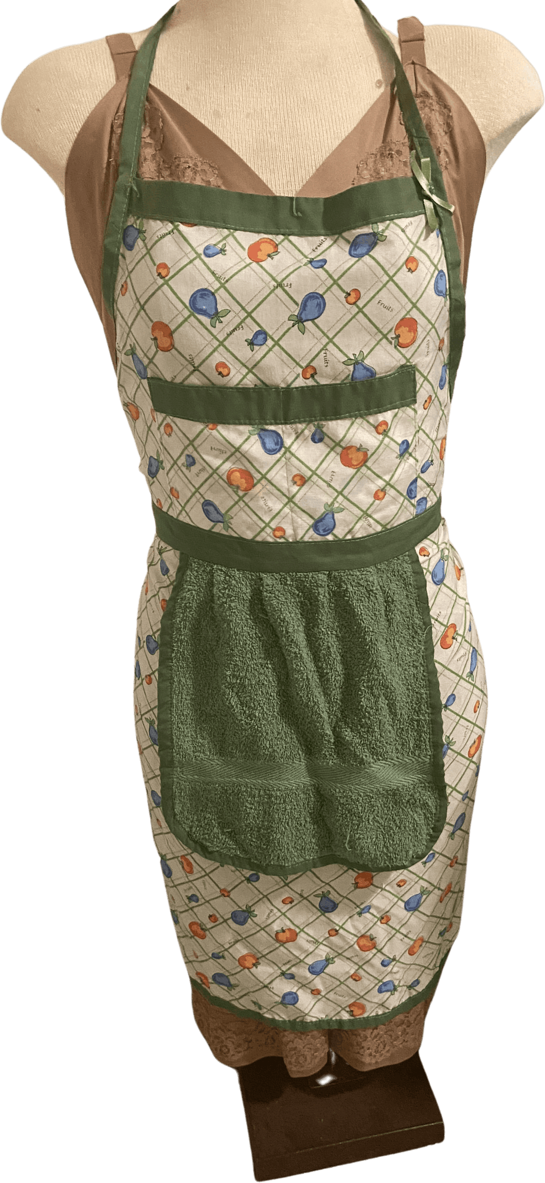 50s/60s Mother's Day Full Print Apron/pockets/terry Cloth By Vintage Handmade