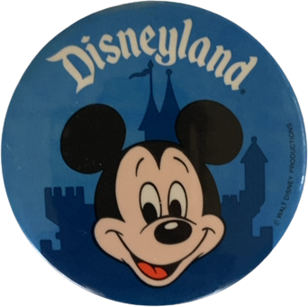 80s/90s Vtg Org Mickey Mouse Disneyland Button/pin-back By Walt Disney