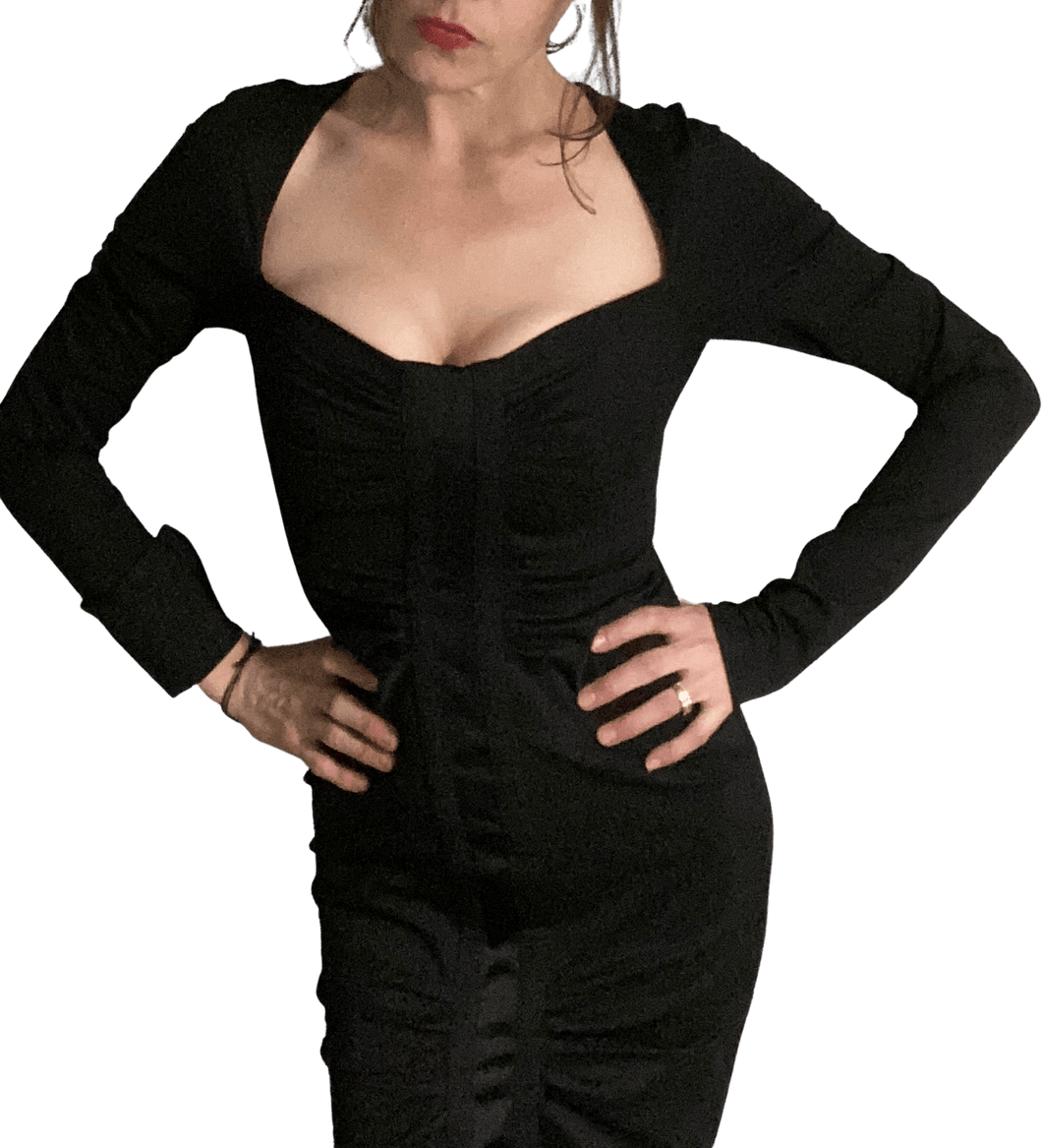 90’s Ruched Gucci Super model Black Dress by Gucci