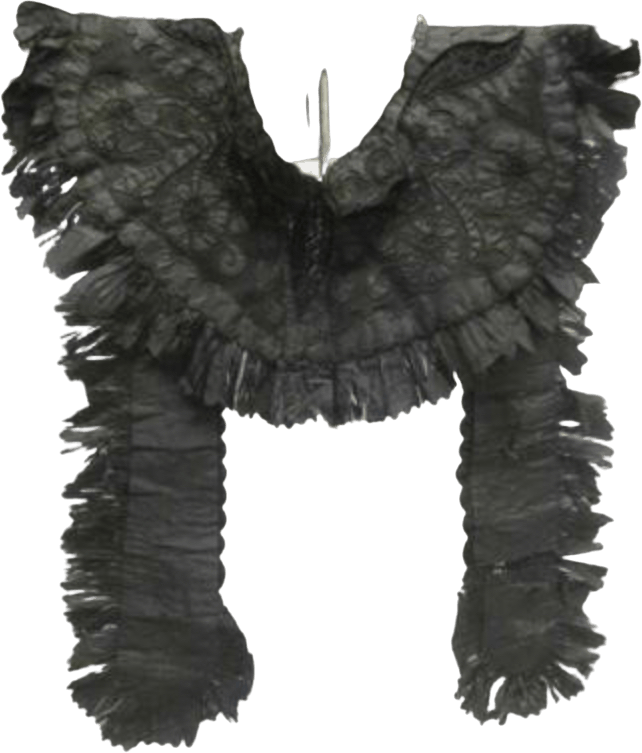 Victorian Black Lace Silk Shawl