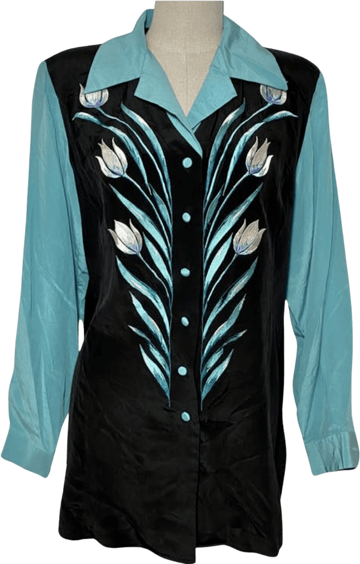 90s Mother's Day Unique Bob Mackie Tulip Blouse By Bob Mackie