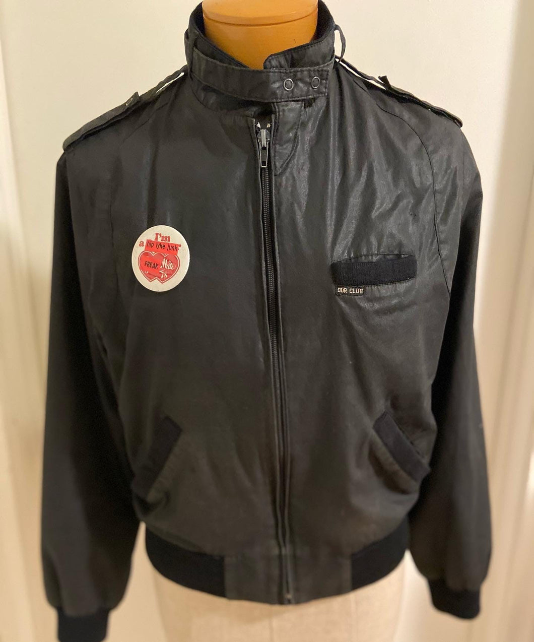 80s 80s Father's Day Black Member's Only Style Jacket By Our Gang